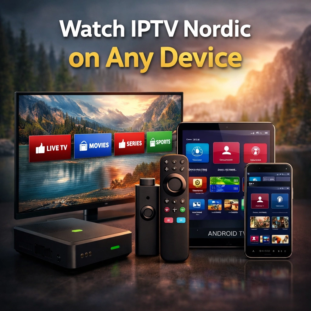 Watch IPTV Nordic on any device including Smart TV Android box tablet and phone